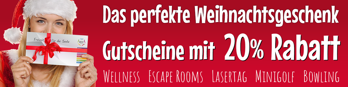 Das perfekte Geschenk zum Weihnachtsfest - HCC-Gutscheine mit 20% Rabatt